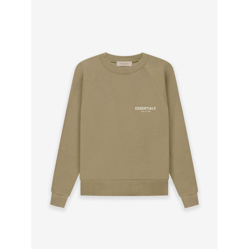 SS22 Essentials Crewneck Sweatshirt (White Velvety Print) - Oak