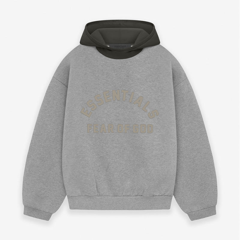 SS24 Essentials Nylon Fleece Hoodie - DarkHeather&Ink