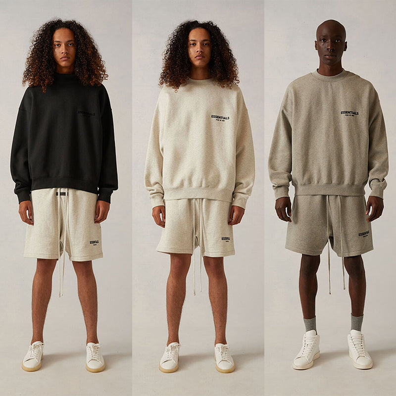 SS22 Essentials Crewneck Sweatshirt (Black Velvety Print)