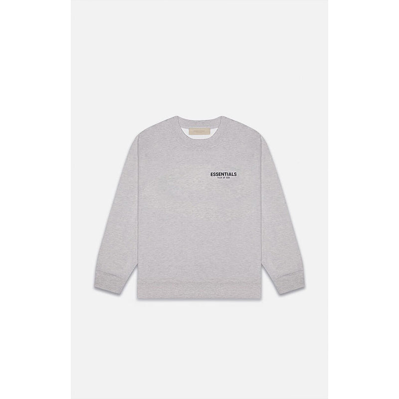 SS22 Essentials Crewneck Sweatshirt (Black Velvety Print) - Dark Oatmeal