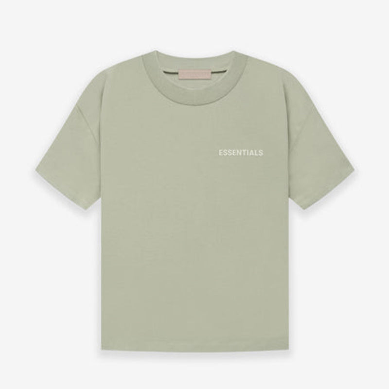 SS22 Essentials S-Shirt (White Velvety Print) - Seafoam