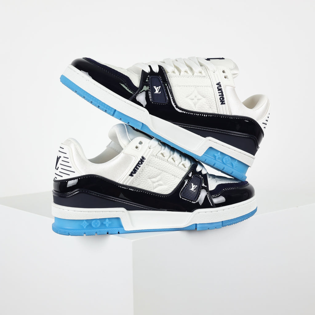 סניקרס Trainer Louis Vuitton — לבן, כחול כהה ותכלת — 3