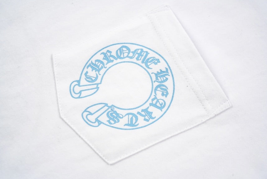 חולצה ארוכה עם הדפס תכלת Chrome Hearts — לבן — 3