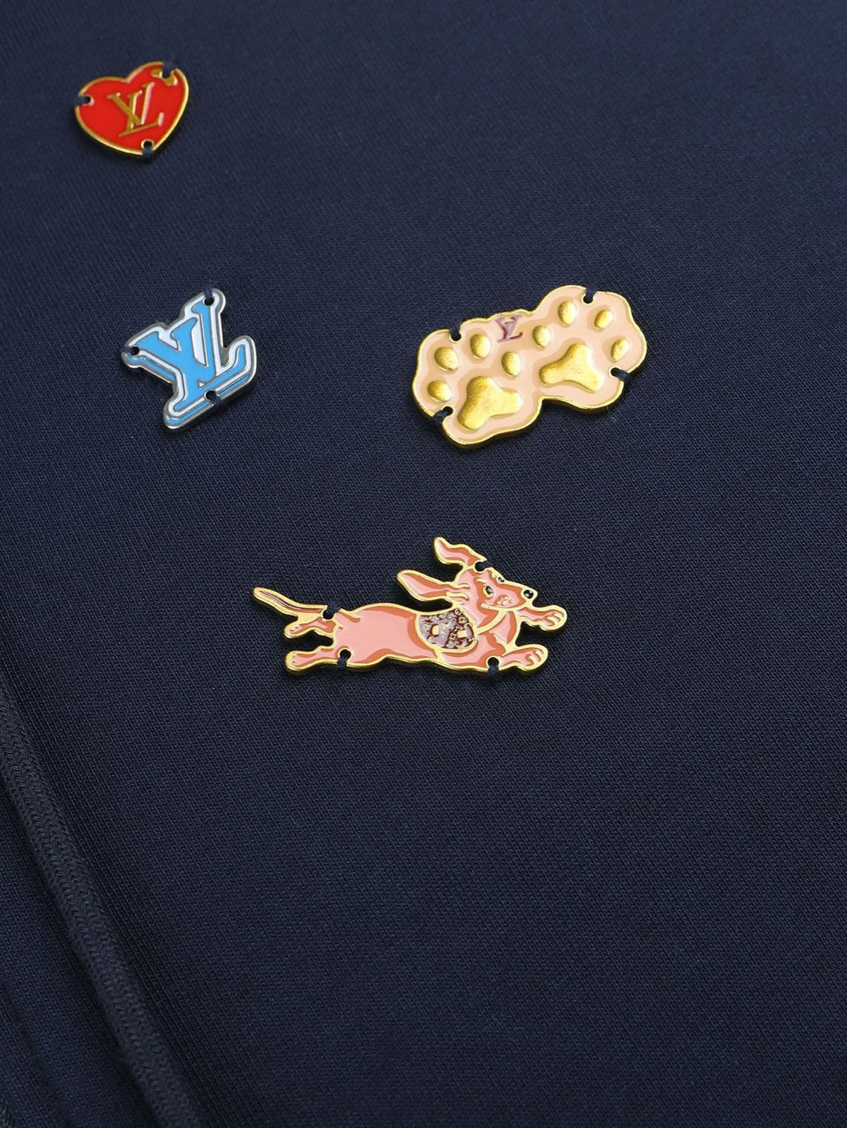 ג׳קט קפוצ׳ון עם רוכסן ומונוגרמה Louis Vuitton — כחול כהה — 2