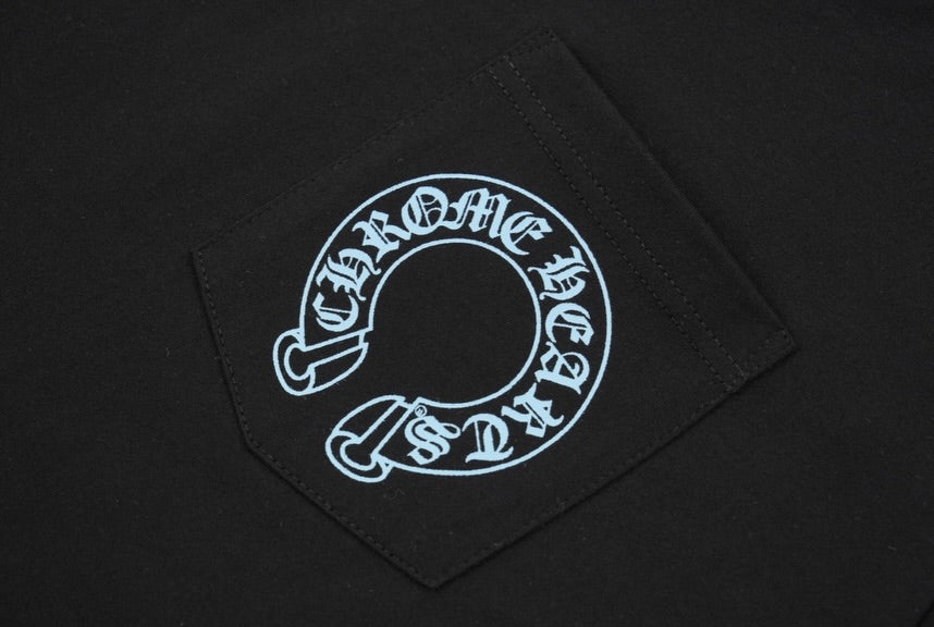 חולצה ארוכה עם הדפס תכלת Chrome Hearts — שחור — 4