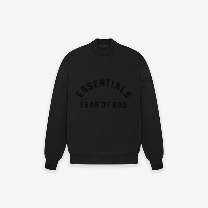 SS23 Black Core Collection Essentials Crewneck Sweatshirt - Jet Black
