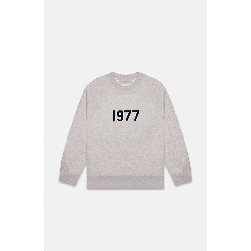 SS22 1977 collection Essentials Crewneck Sweatshirt (1977 Velvety Print) - Dark Oatmeal