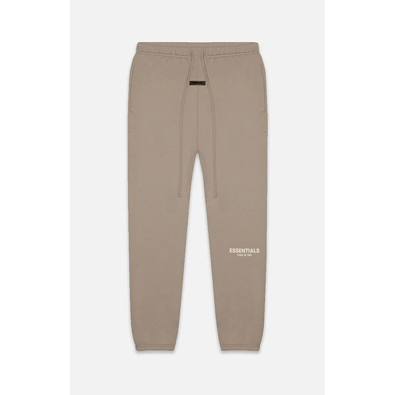 SS22 Essentials Sweatpants (White Velvety Print) - Desert Taupe