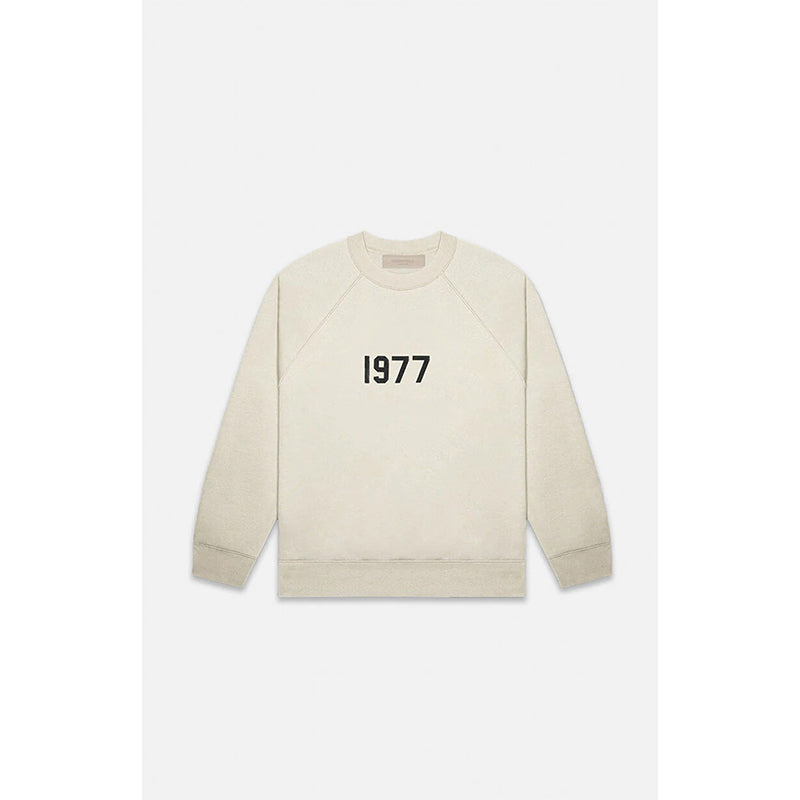 SS22 1977 collection Essentials Crewneck Sweatshirt (1977 Velvety Print) - Wheat