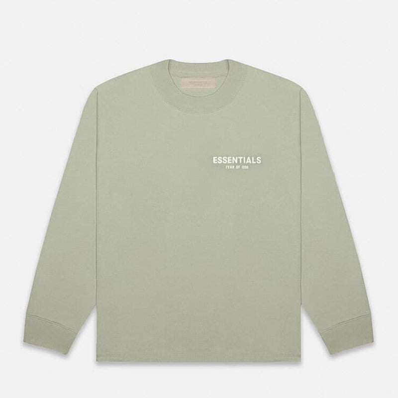 SS22 Essentials LShirt (White Velvety Print L-Shirt) - Seafoam