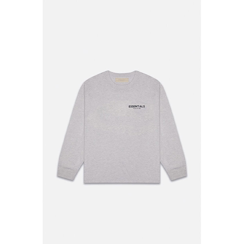 SS22 Essentials LShirt (Black Velvety Print LShirt) - Dark Oatmeal
