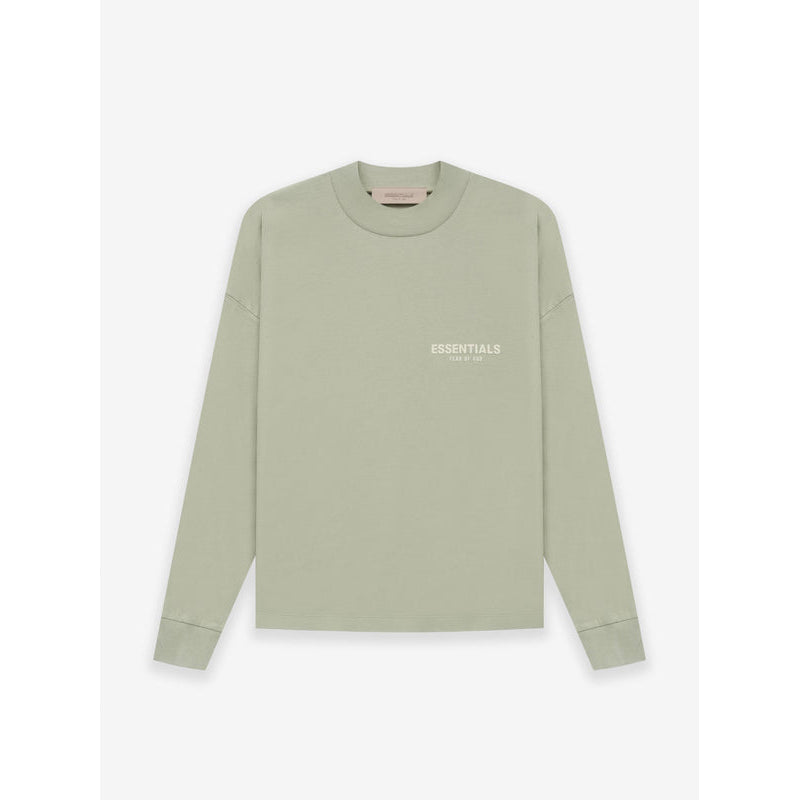 SS22 Essentials Crewneck Sweatshirt (White Velvety Print) - Seafoam