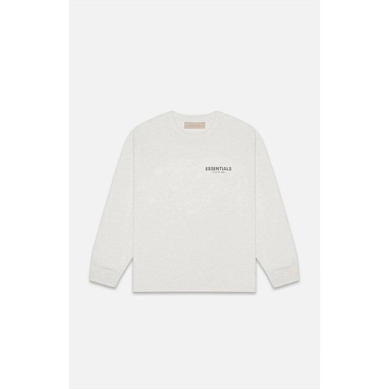 SS22 Essentials LShirt (Black Velvety Print LShirt) - Light Oatmeal