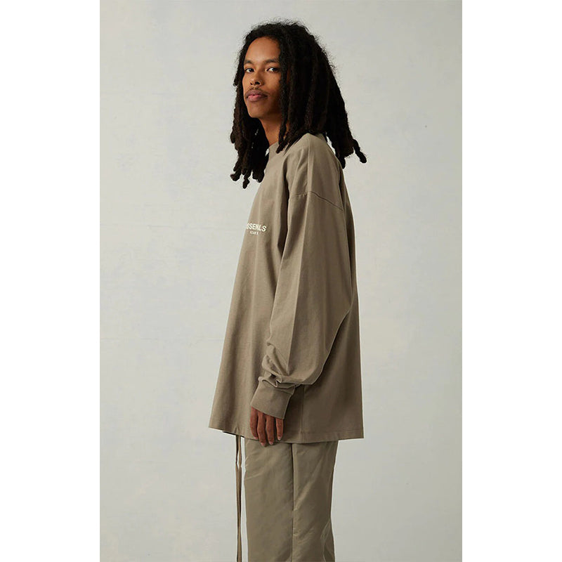 SS22 Essentials LShirt (White Velvety Print L-Shirt)