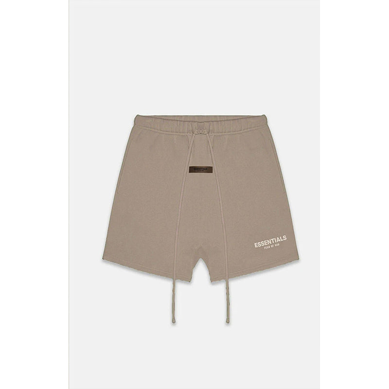 SS22 Essentials Shorts (White Velvety Print) - Desert Taupe
