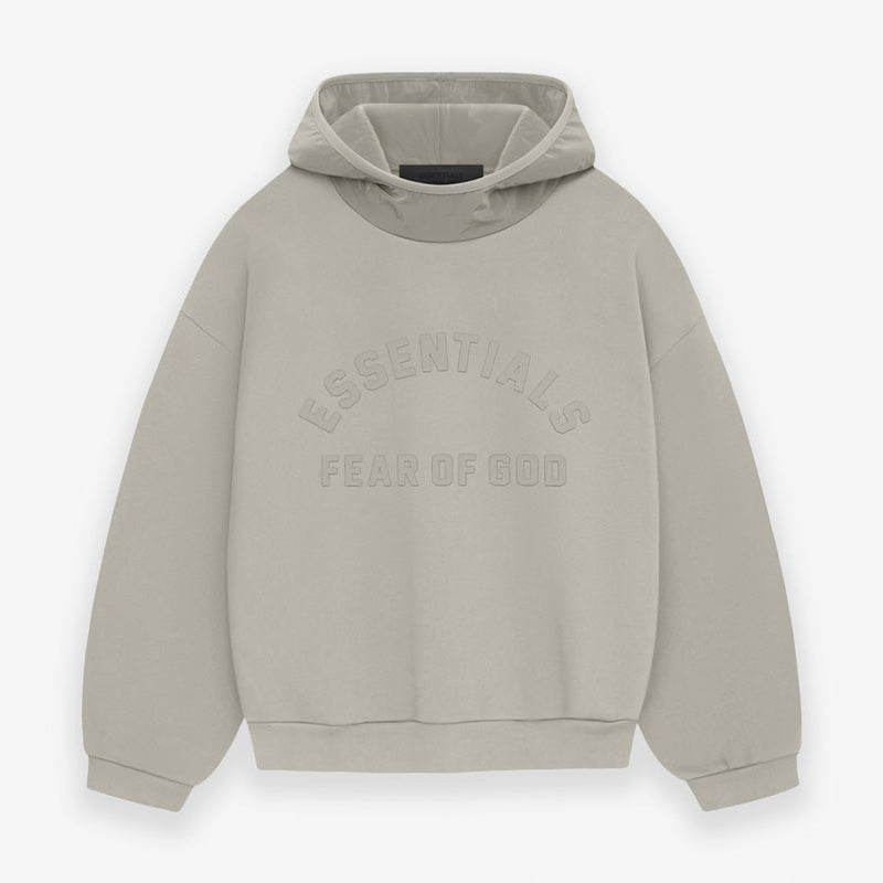 SS24 Essentials Nylon Fleece Hoodie - Seal