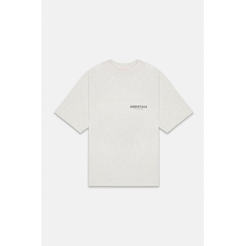 SS22 Essentials S-Shirt (Black Velvety Print) - Light Oatmeal